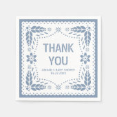 ほこりっぽいブルーパペルピカドありがとう赤ちゃんシャワー スタンダードカクテルナプキン (正面)