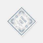 ほこりっぽいブルーパペルピカドありがとう赤ちゃんシャワー スタンダードカクテルナプキン (角)