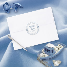 ほこりっぽいブルーパペルピカドありがとう赤ちゃんシャワー ラウンドシール