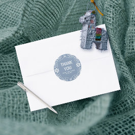 ほこりっぽいブルーパペルピカドありがとう赤ちゃん女の子シャワー ラウンドシール