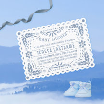 ほこりっぽいブルーパペルピカドホワイト男の赤ちゃんシャワー