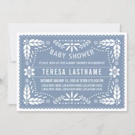 ほこりっぽいブルーパペルピカドメキシコの男の赤ちゃんシャワー 招待状