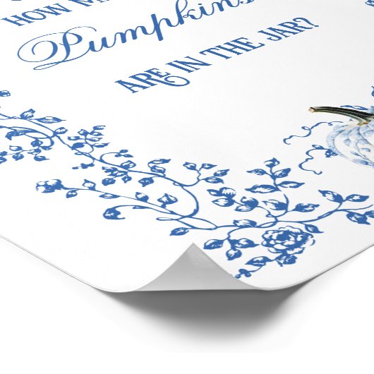 ほこりっぽいブルーパンプキンフローラ赤ちゃんシャワー推測ゲーム ポスター (角)