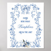 ほこりっぽいブルーパンプキンフローラ赤ちゃんシャワー推測ゲーム ポスター (正面)