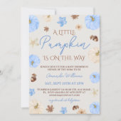 ほこりっぽいブルーパンプキンボーイベビーシャワー 招待状 (正面)
