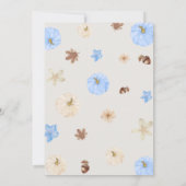 ほこりっぽいブルーパンプキンボーイベビーシャワー 招待状 (裏面)