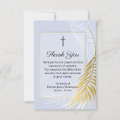 ほこりっぽいブルーパームツリー葬儀ありがとうノートカード サンキューカード (正面)