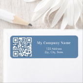 ほこりっぽいブルービジネスqrコード差出人住所 ラベル (インサイチュ)