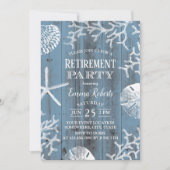ほこりっぽいブルービーチコーラルリーフスターフィッシュリタイアメント 招待状 (正面)
