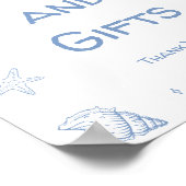 ほこりっぽいブルービーチ赤ちゃんシャワー本とギフト ポスター (角)