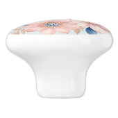 ほこりっぽいブルーピンクの花ベージュボホフローラ セラミックノブ (側面)