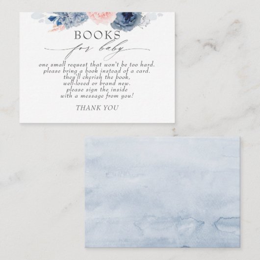 ほこりっぽいブルーピンクフローラベビーブックリクエスト 名刺 (正面/裏面)