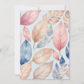 ほこりっぽいブルーピンクフローラボホシック赤ちゃんシャワー 招待状 (裏面)