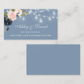 ほこりっぽいブルーピンクフローララ結婚イト エンクロージャーカード (正面/裏面)