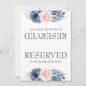 ほこりっぽいブルーピンク結婚色の花の予約サイン (正面)