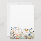 ほこりっぽいブルーピーチワイルドフラワーズ21st誕生日 招待状 (裏面)