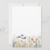 ほこりっぽいブルーピーチワイルドフラワーズ60誕生日 招待状 (裏面)