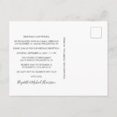 ほこりっぽいブルーフォトウェディングレセプション インビテーションポストカード (裏面)