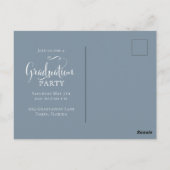 ほこりっぽいブルーフォトウォーターカラー赤面卒業 ポストカード (裏面)