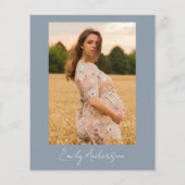 ほこりっぽいブルーフォトワイルドフラワーベビーイン開花シャワー (裏面)