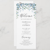 ほこりっぽいブルーフジタリア花春結婚フローラ プログラム (正面/裏面)