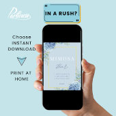 ほこりっぽいブルーフローラあじさいミモサバーシャワー ポスター