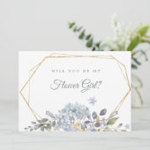 ほこりっぽいブルーフローラは私の花ガールカードになる 招待状 (スタンド正面)