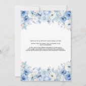 ほこりっぽいブルーフローラアフタヌーンティーベイビーシャワー 招待状 (裏面)