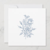 ほこりっぽいブルーフローラカップルのシャワー 招待状 (裏面)