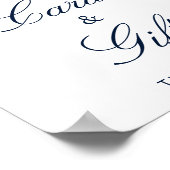 ほこりっぽいブルーフローラカードとギフトブライダルシャワー ポスター (角)