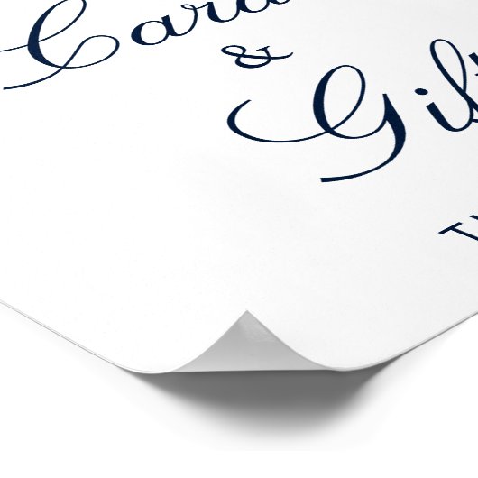 ほこりっぽいブルーフローラカードとギフトブライダルシャワー ポスター (角)