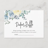 ほこりっぽいブルーフローラグリーン少年おむつラッフル エンクロージャーカード (正面)