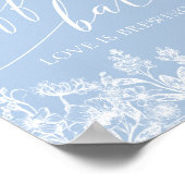 ほこりっぽいブルーフローラコーヒーバー愛が醸造サイン ポスター (角)