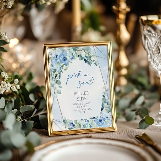 ほこりっぽいブルーフローラシルバーシートを両側から選択 ポスター