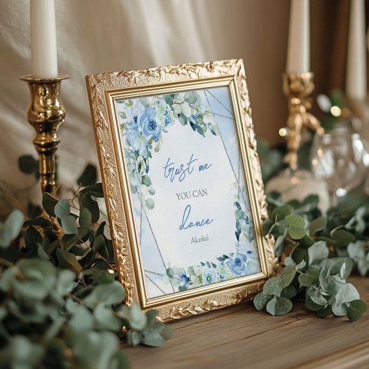 ほこりっぽいブルーフローラシルバー私に信頼して踊れる ポスター