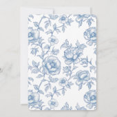 ほこりっぽいブルーフローラチノワジェリーバビーシャワー 招待状 (裏面)