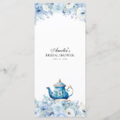 ほこりっぽいブルーフローラティーパーティーメニュー メニュー (裏面)