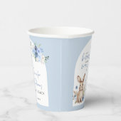 ほこりっぽいブルーフローラバニー男の赤ちゃんシャワー紙カップ 紙コップ (右)