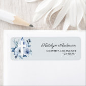 ほこりっぽいブルーフローラバプテスマ住所 シール (インサイチュ)