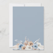 ほこりっぽいブルーフローラパンパス結婚式招待状 招待状 (裏面)