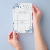 ほこりっぽいブルーフローラビンゴベビーシャワーゲーム チラシ (ハンドル)