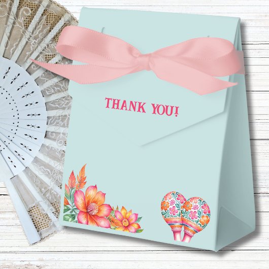 ほこりっぽいブルーフローラフィエスタメキシコベビーシャワー フェイバーボックス