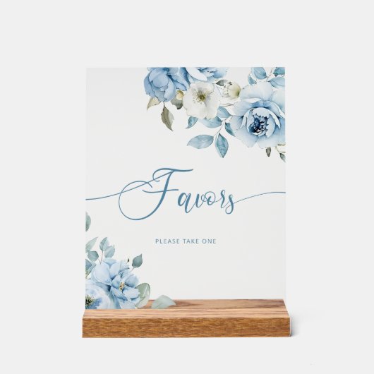 ほこりっぽいブルーフローラブライダルの恩恵 アクリルサイン (正面)