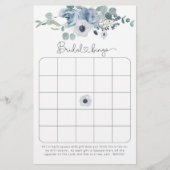 ほこりっぽいブルーフローラブライダルシャワービンゴゲーム (正面)