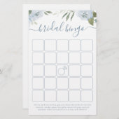 ほこりっぽいブルーフローラブライダルシャワービンゴゲーム (正面/裏面)