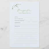 ほこりっぽいブルーフローラブライダルシャワーレシピカード (正面)