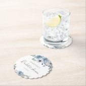 ほこりっぽいブルーフローラブライダルシャワー ペーパーコースター (インサイチュ)