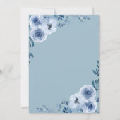 ほこりっぽいブルーフローラブライダルシャワー 招待状 (裏面)