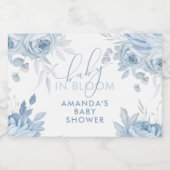 ほこりっぽいブルーフローラベビーイン開花ベビーシャワー スパークリングワインラベル (シングルラベル)