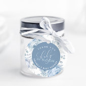 ほこりっぽいブルーフローラベビーイン開花ベビーシャワー フェイバータグ